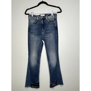 McGuire Jeans Women 27 Blue Newton High Rise Pinstripe Side Raw Step Hem Denim